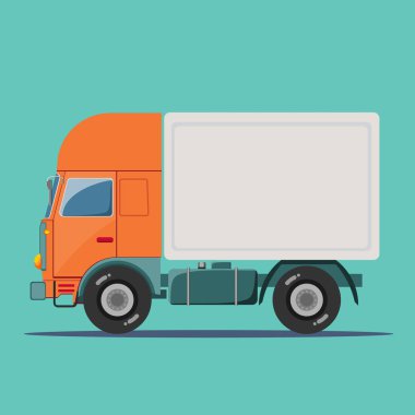 Teslimat kamyonu. Teslim hizmet anlayışı. Vektör