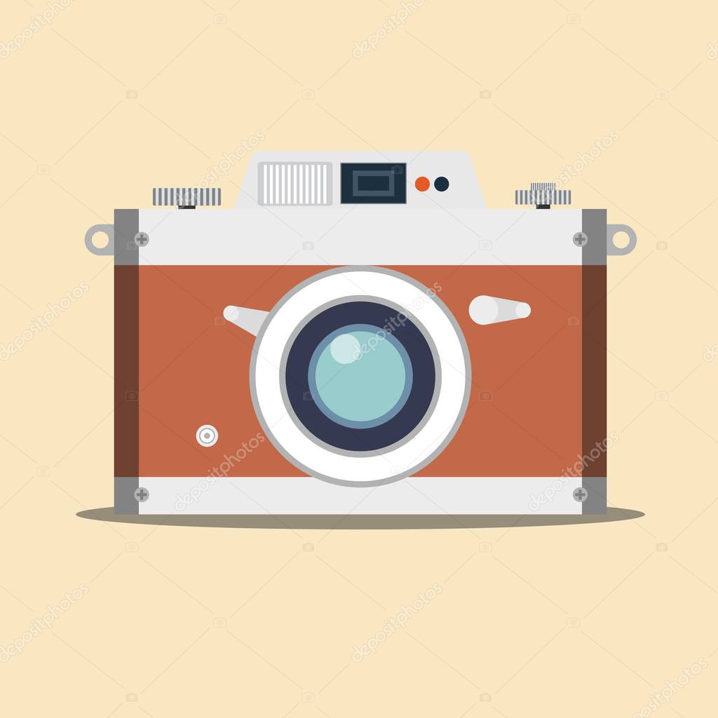 Detailed old vintage camera isolated over background