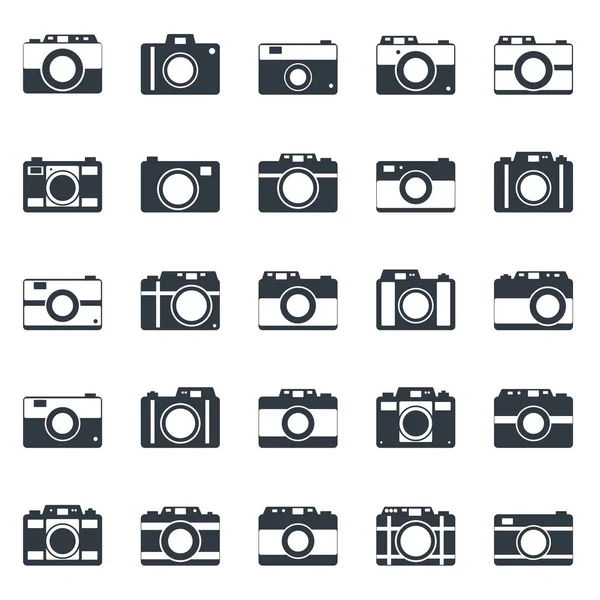 Icônes ou symbole de la caméra sur fond blanc . — Image vectorielle