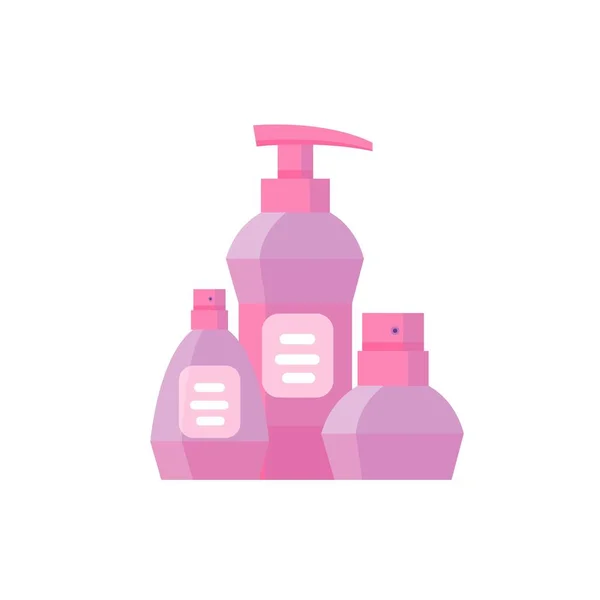 Paquete de productos cosméticos rosa . — Vector de stock
