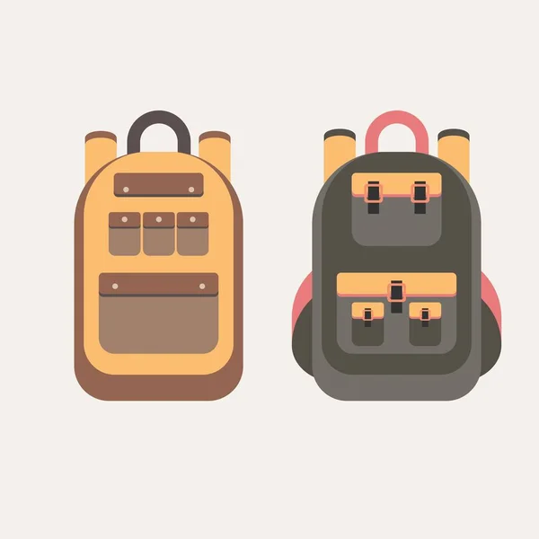 Conjunto de diferentes mochilas —  Vetores de Stock