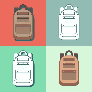 Farklı sırt çantaları kümesi