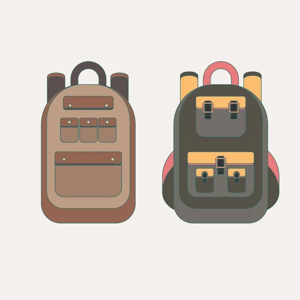 Conjunto de diferentes mochilas —  Vetores de Stock