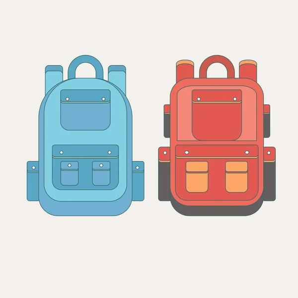 Farklı sırt çantaları kümesi — Stok Vektör