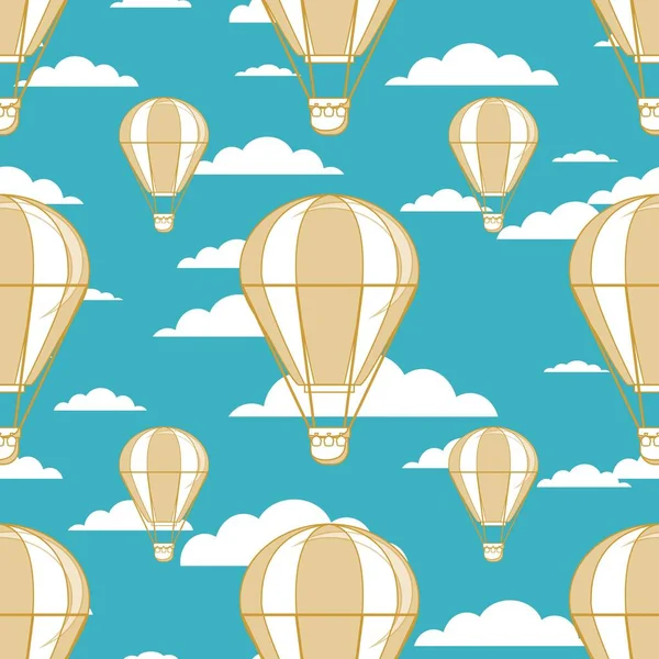 Air balloons seamless pattern — Stock Vector