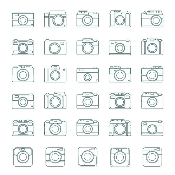 Icônes de caméra ou symbole en arrière-plan . — Image vectorielle