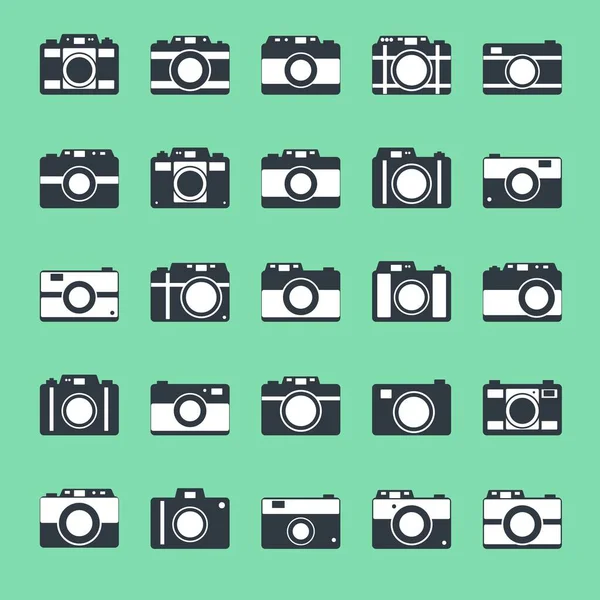 Icônes de caméra ou symbole en arrière-plan . — Image vectorielle