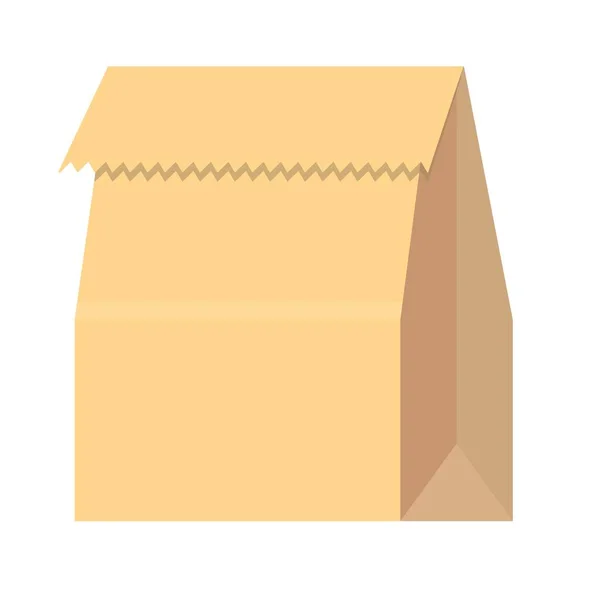 Brown craft paper bag packaging template isolated on white background. — Stok Vektör