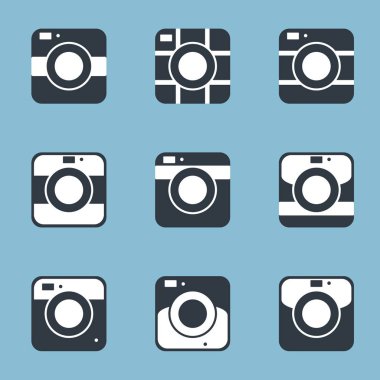 Kamera simgeleri veya arkaplandaki sembol.