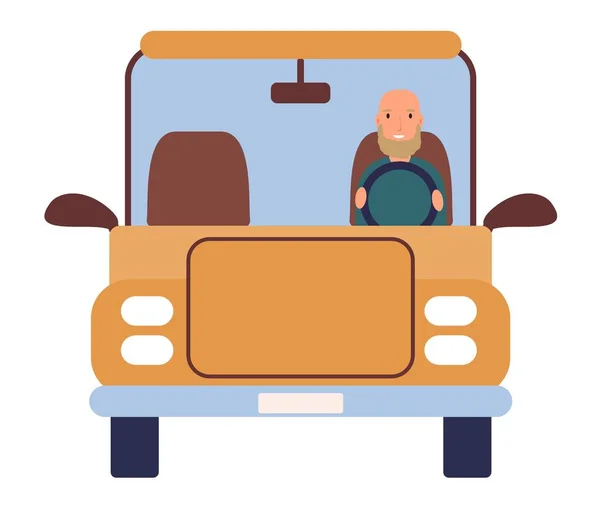 Grappige mensen rijden auto 's geïsoleerd op witte achtergrond. Kleurrijke vector illustratie in platte cartoon stijl. — Stockvector