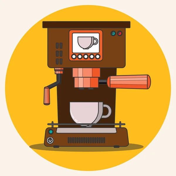Kaffeemaschine für Kaffeezubereitung durch Barista — Stockvektor
