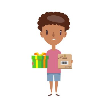 Gülümseyen okul çocuğu. Neşeli ilkokul öğrencisi, anaokulu öğrencisi çizgi film karakteri..