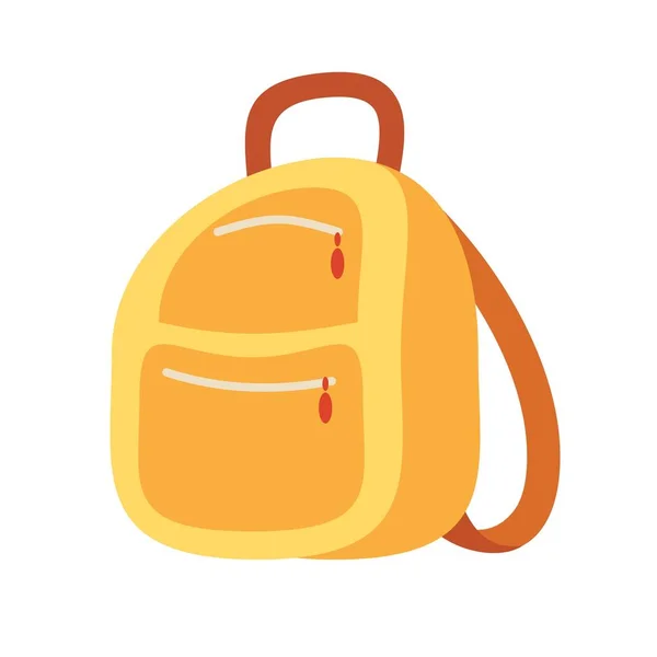 Backpack schoolbag icon in flat style. Hiking backpack. — Stock Vector