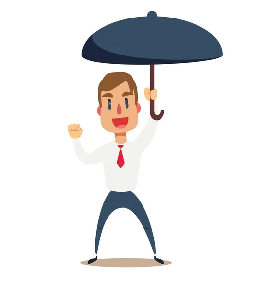 Bir şemsiye ile iş adamı — Stok Vektör