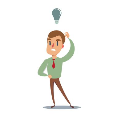 Genç işadamı sahip hiçbir fikir, iş kavramı