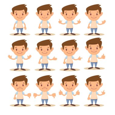 The cute boy show Hand symbol.