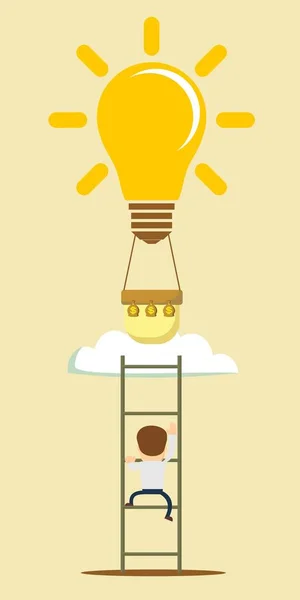 Idea balloon with a ladder. — Stock Vector