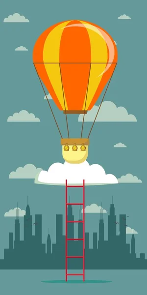 Egy hőlégballon ötlete. Ötletkoncepció — Stock Vector