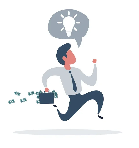 Businessman is running. Business concept illustration. — Stock Vector