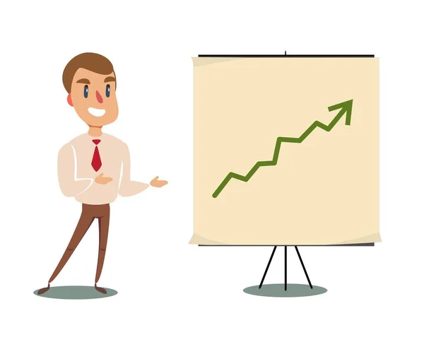 Businessman and growth chart on board . — Stock vektor