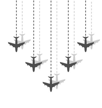 Business leadership concept with airplanes in the sky.