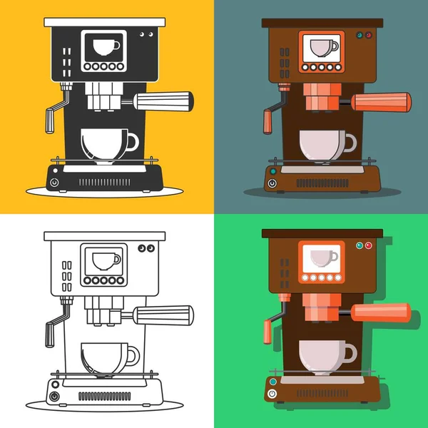 Kaffeemaschine für Kaffeezubereitung durch Barista — Stockvektor