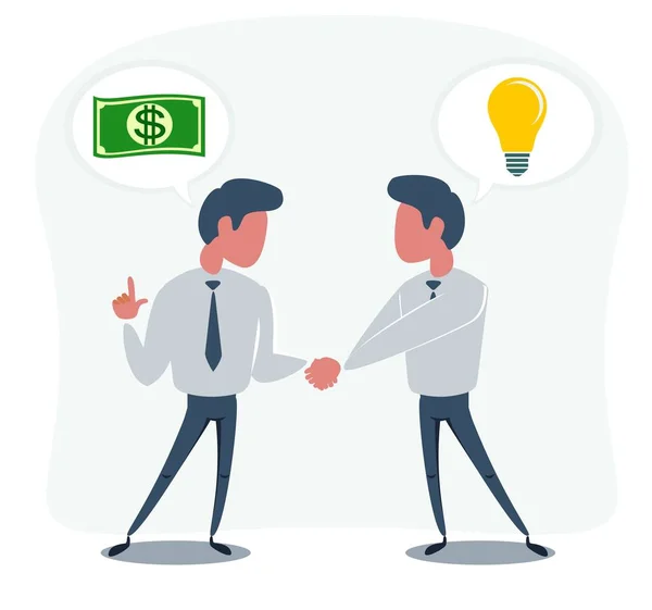 Two businessmen shaking hands to seal an agreement. — Stock Vector