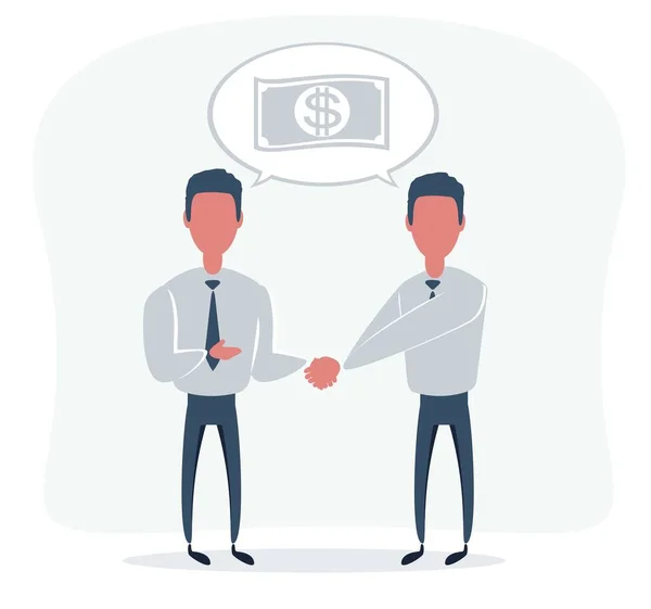 Two businessman handshaking. Business Deal. Business Collaboration. Business Partnership. — Stock Vector