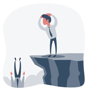 İşadamı uçuruma, krize, iflasa düşer..