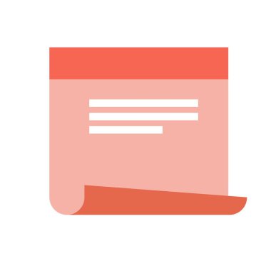 Düz bir şekilde yapışkan not vektör simgesi.