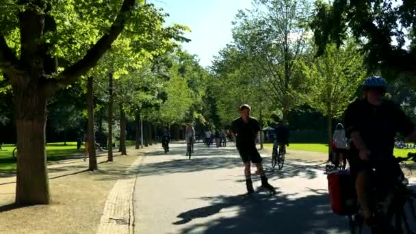 Pessoas andando de bicicleta — Vídeo de Stock