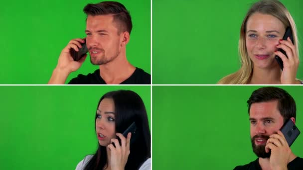 Az emberek beszélnek a telefonok — Stock videók