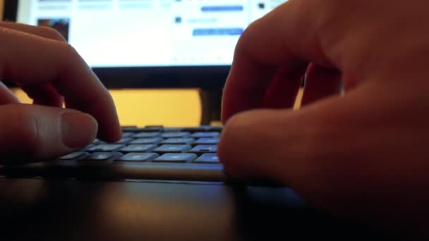 En kvinna skriver på en dator — Stockvideo