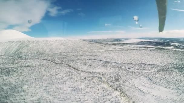 Winter landscape in Sweden with forests and mountains — Stock Video