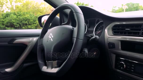 Interior of Citroen modern car — Stock Video