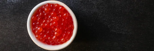 Menu Caviar Rouge Fruits Mer Caviar Saumon Concept Fond Alimentaire — Photo