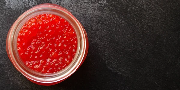 Menu Caviar Rouge Fruits Mer Caviar Saumon Concept Fond Alimentaire — Photo