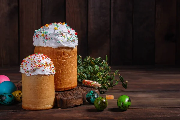 Paskalya Pastası Paskalya Yumurtası Geleneksel Tatil Tasarımı Mutlu Paskalyalar Menü — Stok fotoğraf