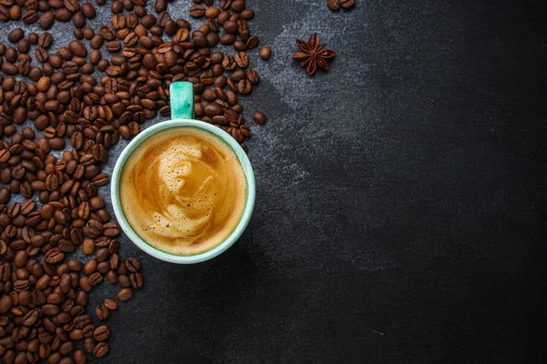 Kávé Ital Kávészemcse Ital Finom Forró Ital Kiváló Kilátás Másolás — Stock Fotó