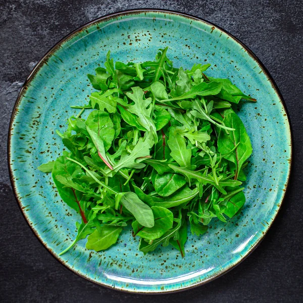 Healthy salad, leaves mix salad (mix micro green, juicy snack). food background, Top imsge