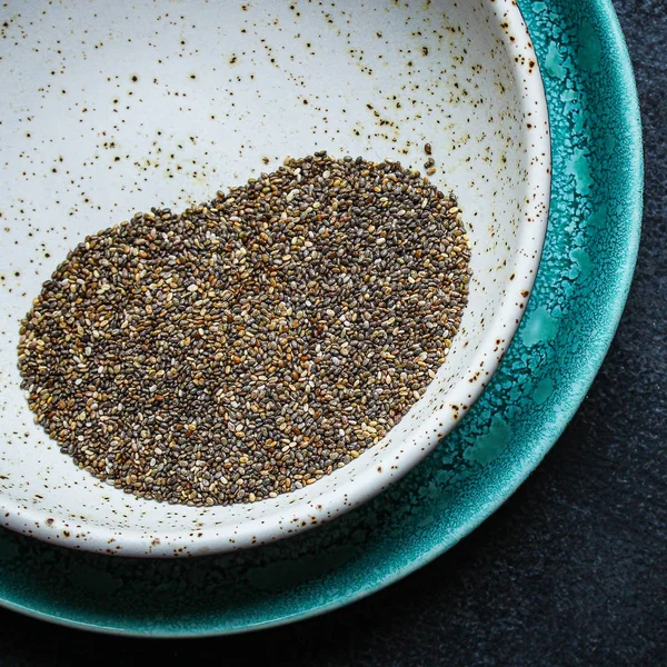 Chia Seeds Healthy Diet Keto Paleomenu Concept Food Background Top — Stockfoto