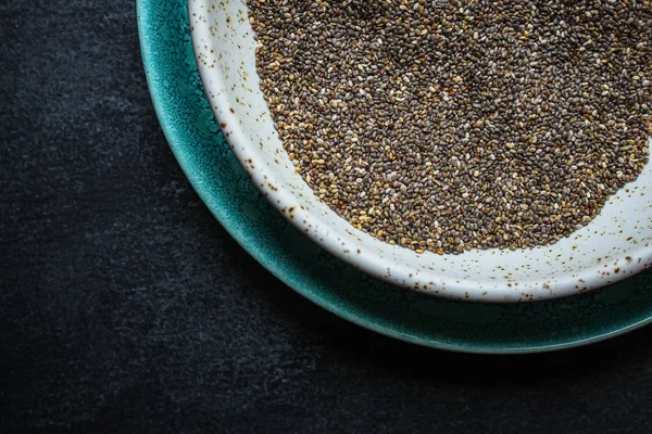 Chia Seeds Healthy Diet Keto Paleomenu Concept Food Background Top — ストック写真