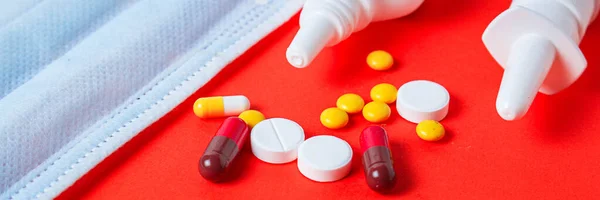 Pillen Verschillende Soorten Medicijnen Voor Ziekte Medische Preparaten Verhoging Van — Stockfoto