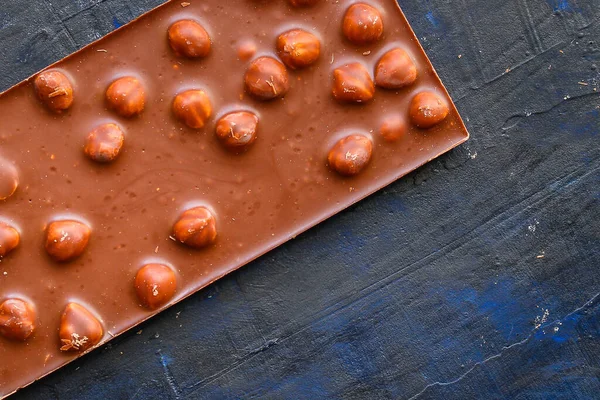 Chocolade Bar Hazelnoten Amandelen Heerlijke Zoete Dessert Snack Keto Paleo — Stockfoto