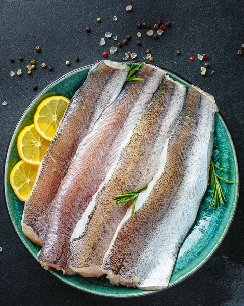 Fisk Kummel Uppsättning Ingredienser För Matlagning Pescatarian Keto Eller Paleo — Stockfoto