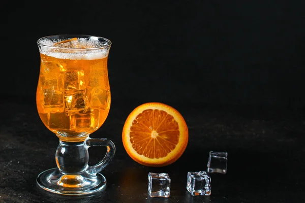 Limonata All Arancia Agli Agrumi Bevanda Ghiacciata Alla Soda Idea — Foto Stock