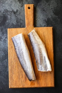 balık çiğ hake (pişirmek için malzemeler dizisi). Yemek geçmişi. Üst Manzara. Boşluk ketojeni ya da paleo diyet pascarian kopyala