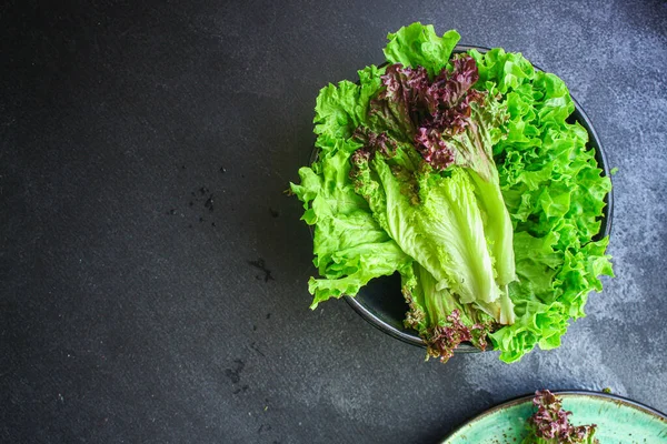 Sałata Pozostawia Warzywa Sałatkowe Menu Pojęcie Zdrowego Odżywiania Tło Żywności — Zdjęcie stockowe