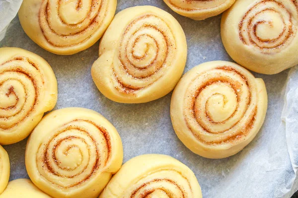 Bun Roll Canela Produtos Panificação Caseiros Conceito Menu Alimentação Saudável — Fotografia de Stock