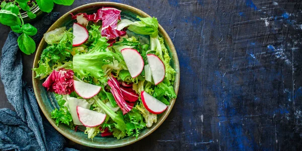 Healthy Salad Leaves Mix Salad Mix Micro Greens Vegetable Snack — Stock Photo, Image